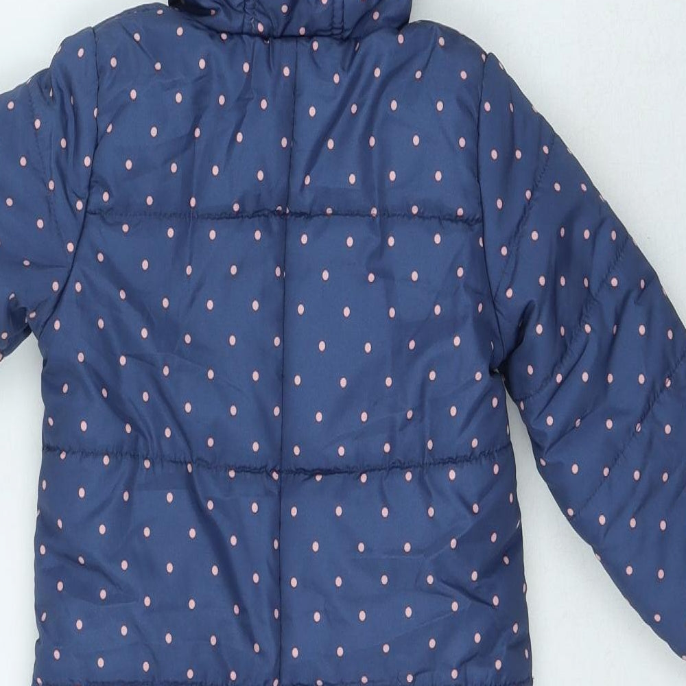 Blue Zoo Girls Blue Spotted Basic Coat Snowsuit Size 3-6 Months