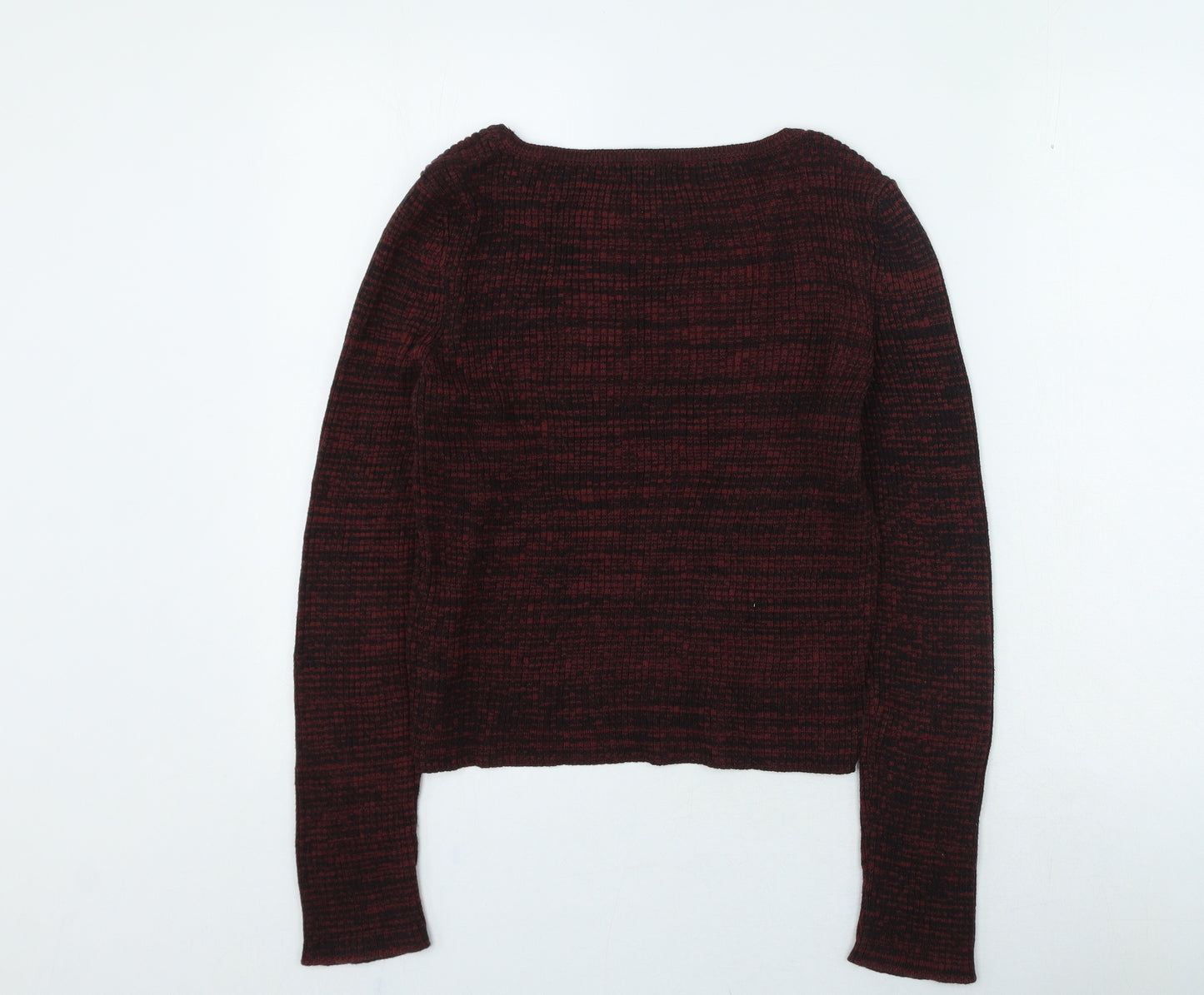 New Look Womens Purple Round Neck Acrylic Pullover Jumper Size 14