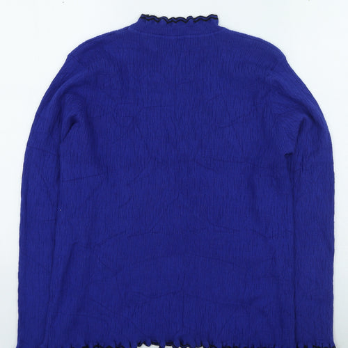 Preworn Womens Blue High Neck Viscose Pullover Jumper Size XL