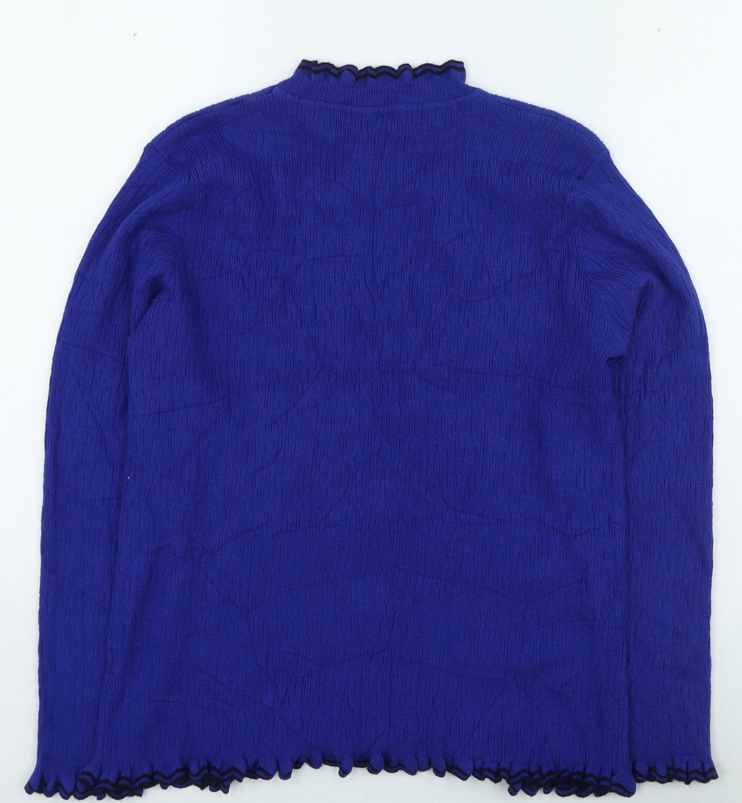 Preworn Womens Blue High Neck Viscose Pullover Jumper Size XL