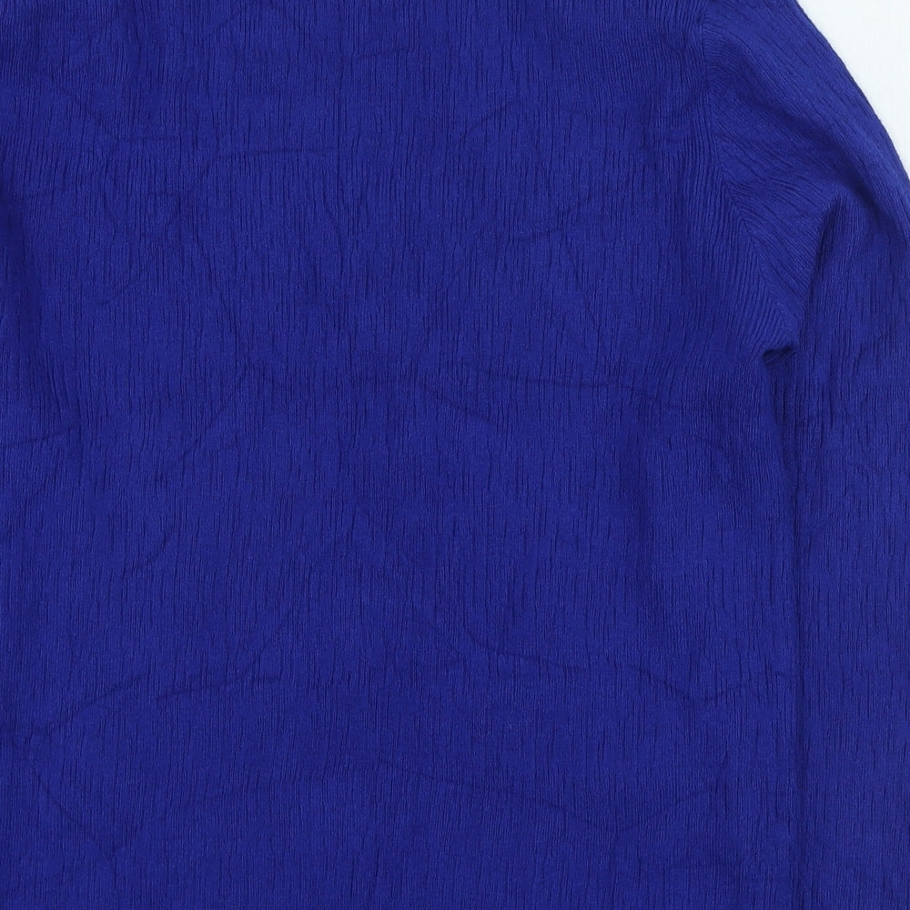 Preworn Womens Blue High Neck Viscose Pullover Jumper Size XL