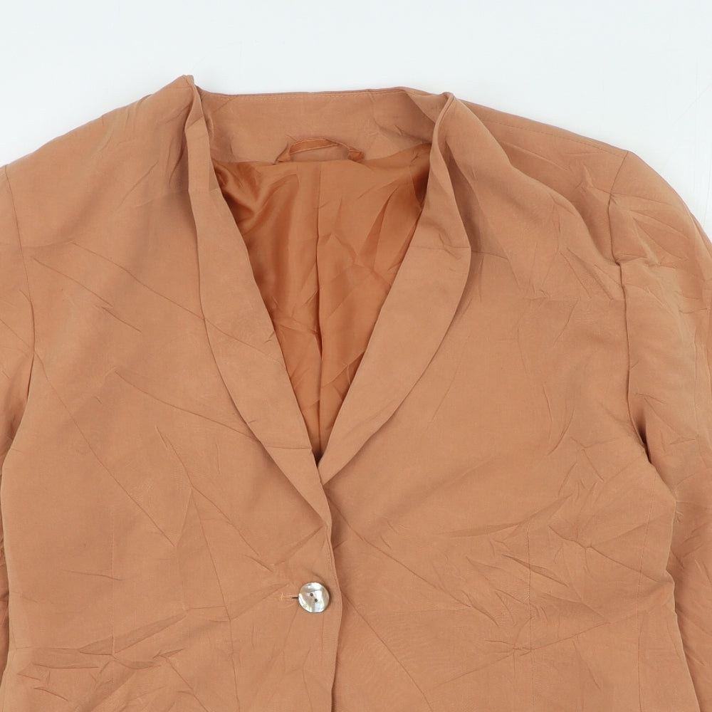NEXT Womens Orange V-Neck Viscose Cardigan Jumper Size 12