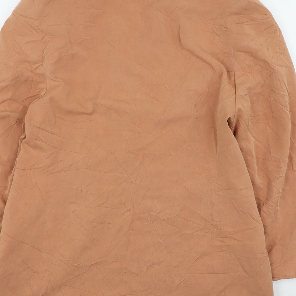 NEXT Womens Orange V-Neck Viscose Cardigan Jumper Size 12