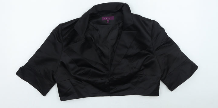 Debenhams Womens Black Collared Polyester Cardigan Jumper Size 12