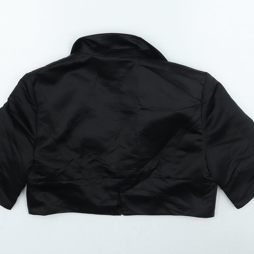 Debenhams Womens Black Collared Polyester Cardigan Jumper Size 12