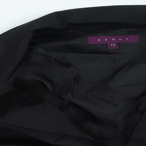 Debenhams Womens Black Collared Polyester Cardigan Jumper Size 12