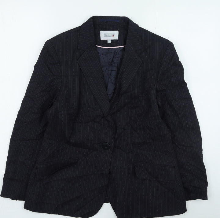 NEXT Womens Blue Striped Jacket Size 14
