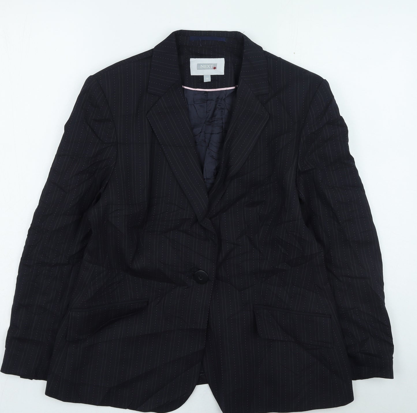 NEXT Womens Blue Striped Jacket Size 14