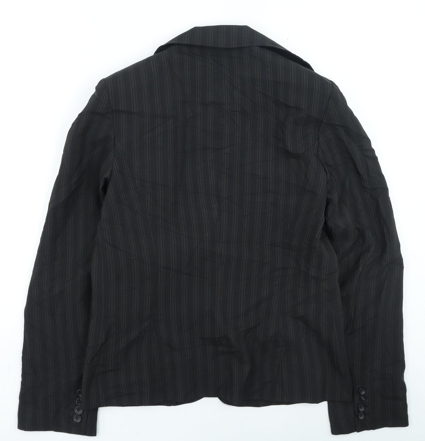 New Look Womens Black Striped Jacket Size 14