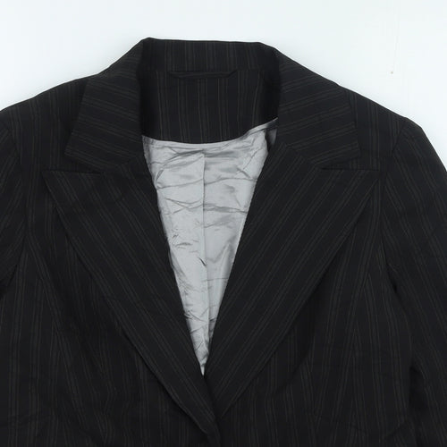 New Look Womens Black Striped Jacket Size 14
