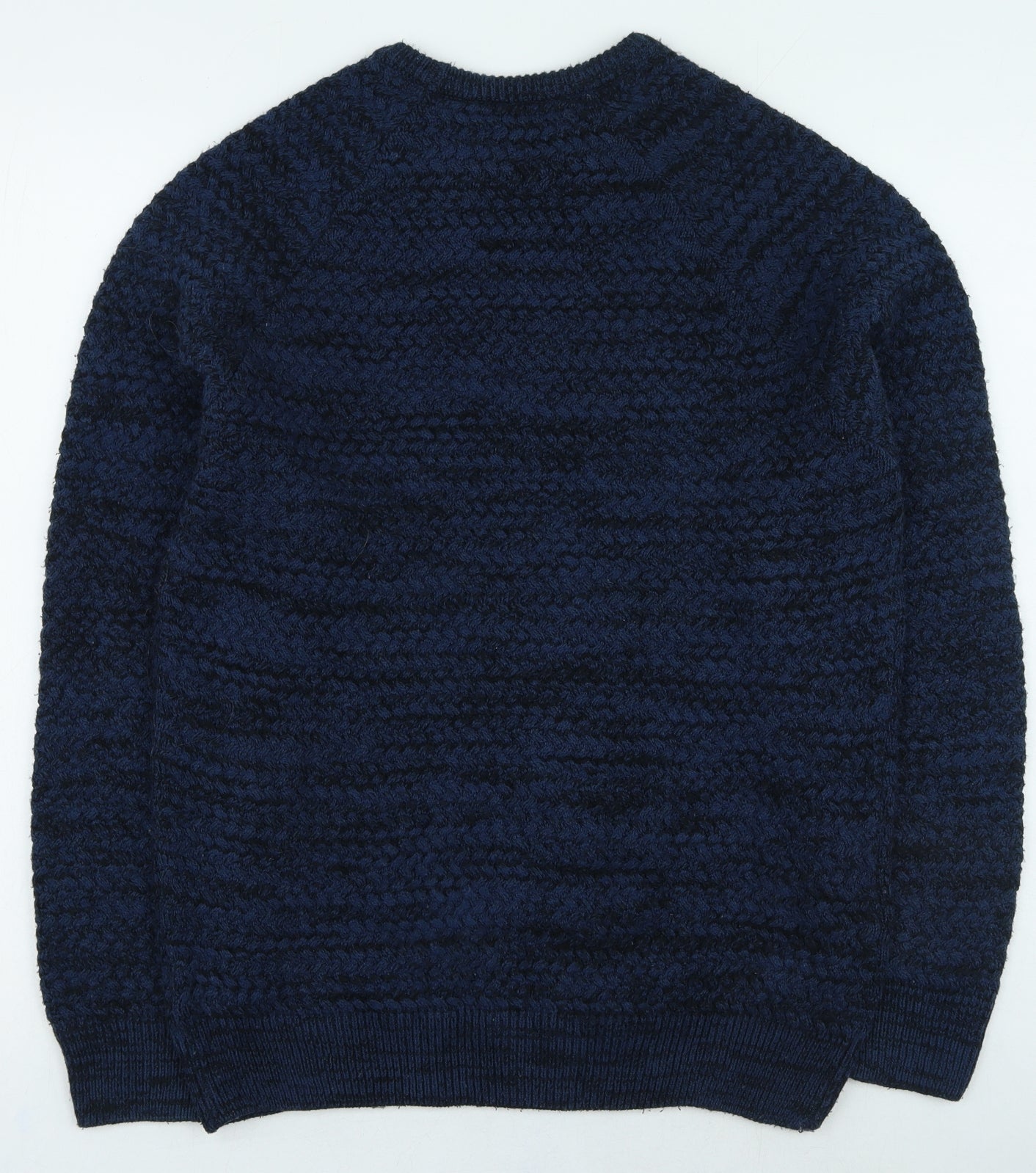 Crew Clothing Mens Blue Round Neck Acrylic Pullover Jumper Size M