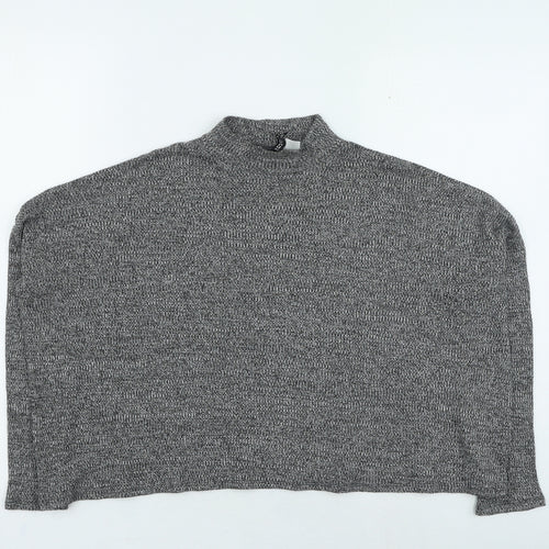 Divided Womens Grey High Neck Polyester Pullover Jumper Size S