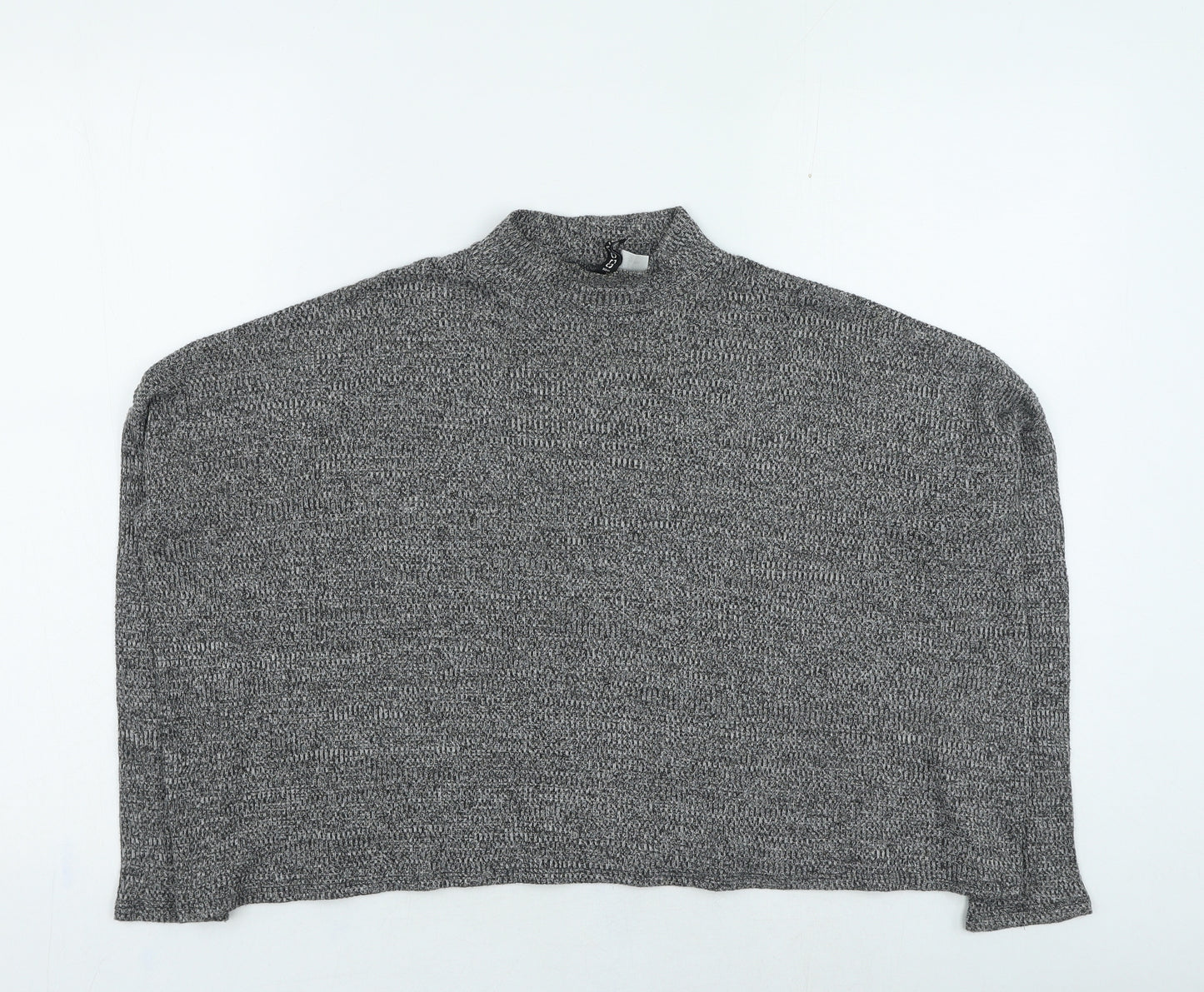 Divided Womens Grey High Neck Polyester Pullover Jumper Size S