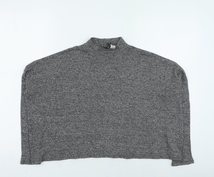 Divided Womens Grey High Neck Polyester Pullover Jumper Size S