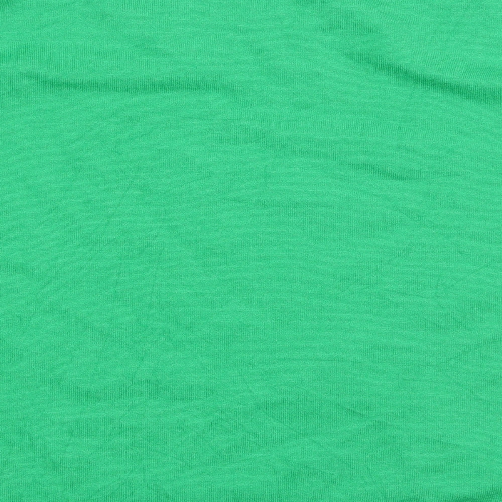 Marks and Spencer Womens Green Viscose Basic T-Shirt Size 14 V-Neck