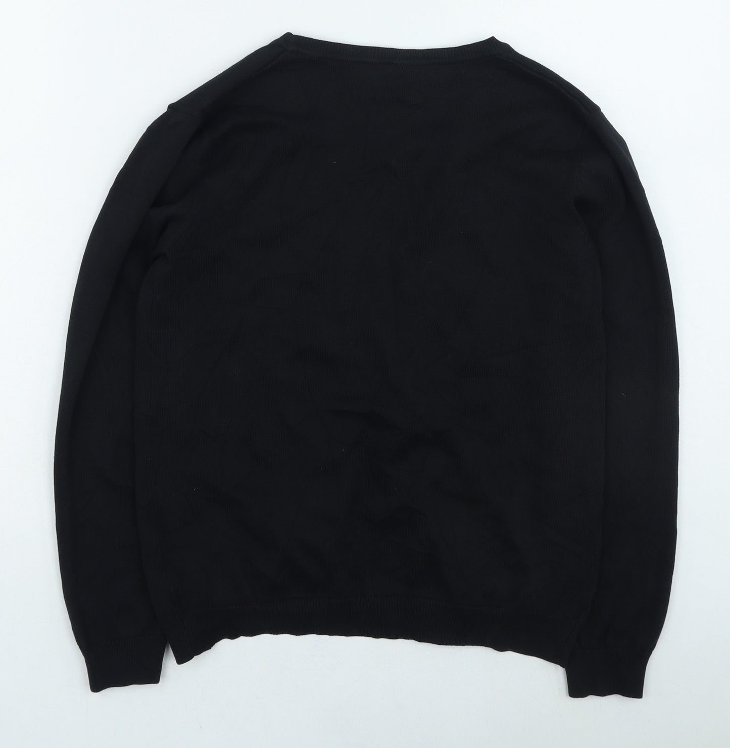 George Girls Black Round Neck Cotton Cardigan Jumper Size 10-11 Years