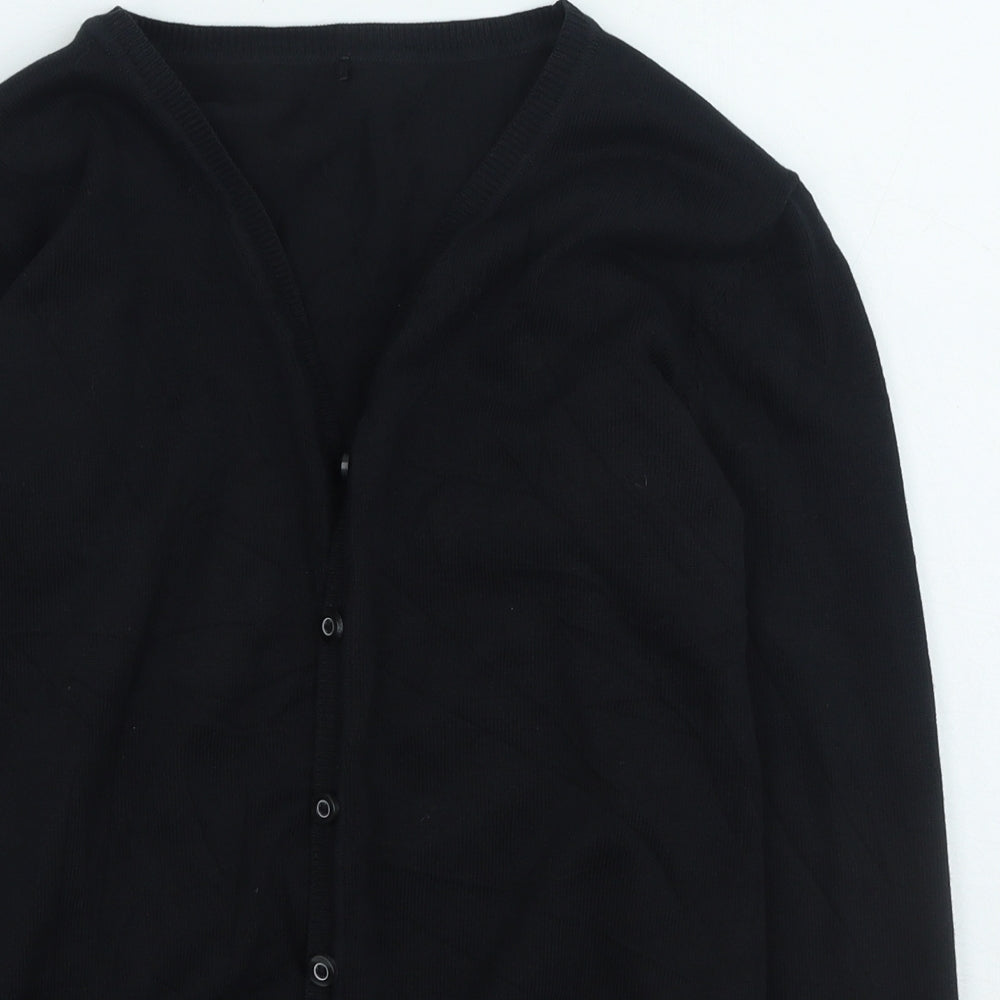 George Girls Black Round Neck Cotton Cardigan Jumper Size 10-11 Years