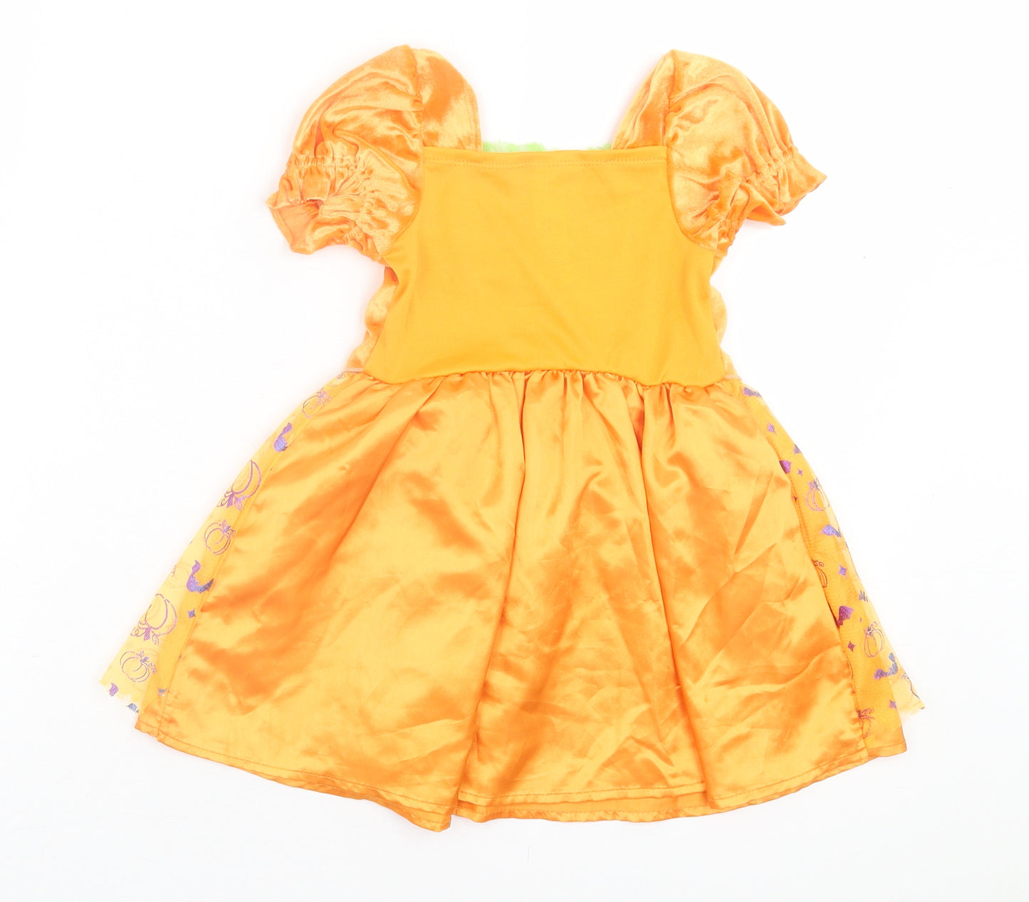 George Girls Orange Polyester A-Line Size 2-3 Years Square Neck Pullover - Halloween