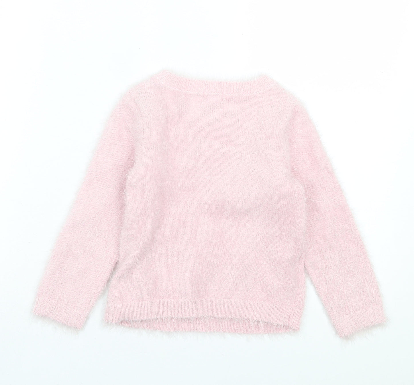 Monsoon Girls Pink Crew Neck Nylon Pullover Jumper Size 5-6 Years Pullover