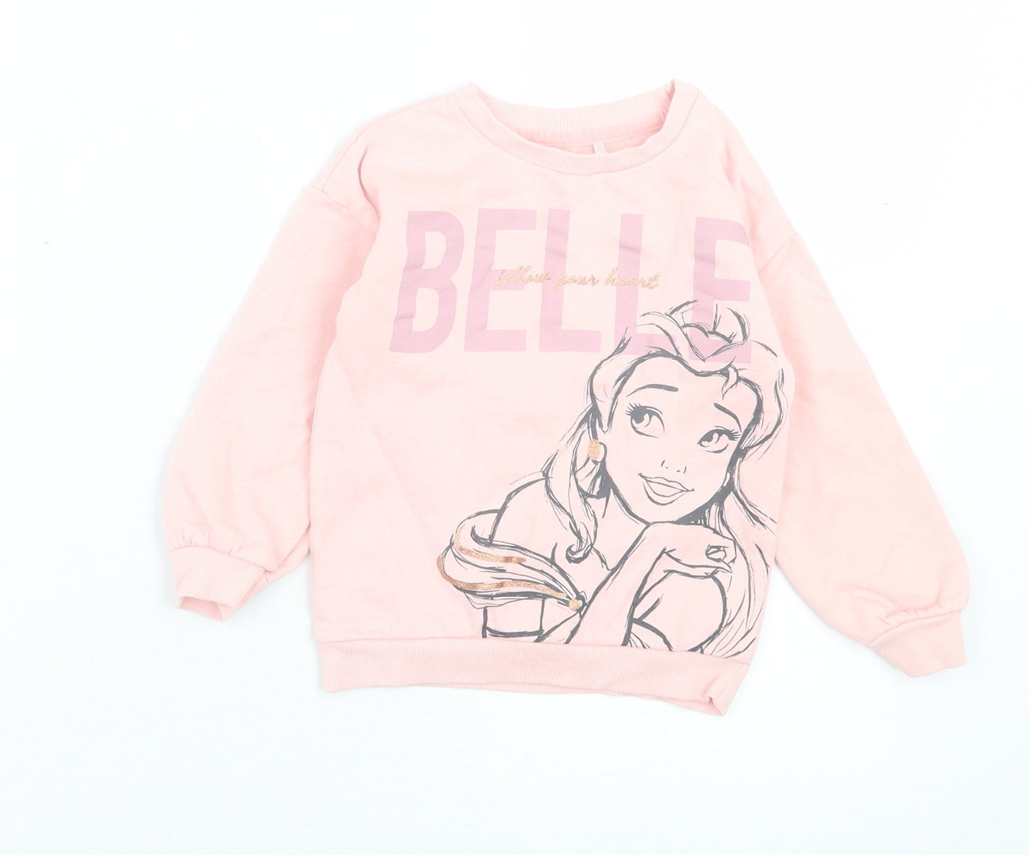 George Girls Pink Cotton Pullover Sweatshirt Size 2-3 Years Pullover - Belle (Beauty & the Beast)