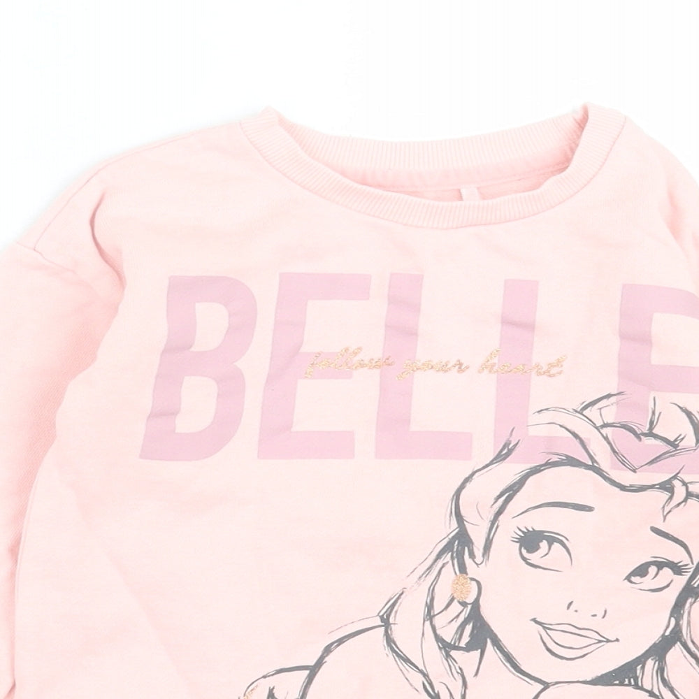 George Girls Pink Cotton Pullover Sweatshirt Size 2-3 Years Pullover - Belle (Beauty & the Beast)