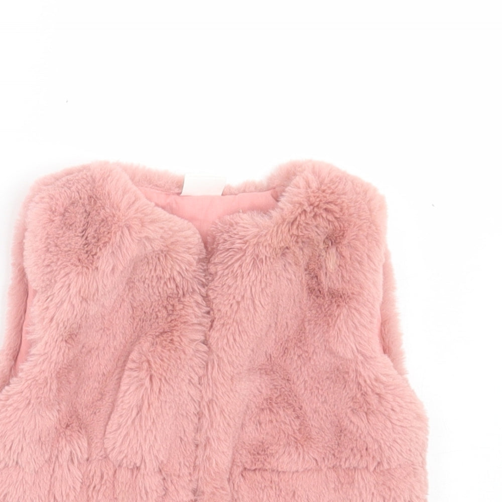 NEXT Girls Pink Gilet Jacket Size 6-9 Months Pullover
