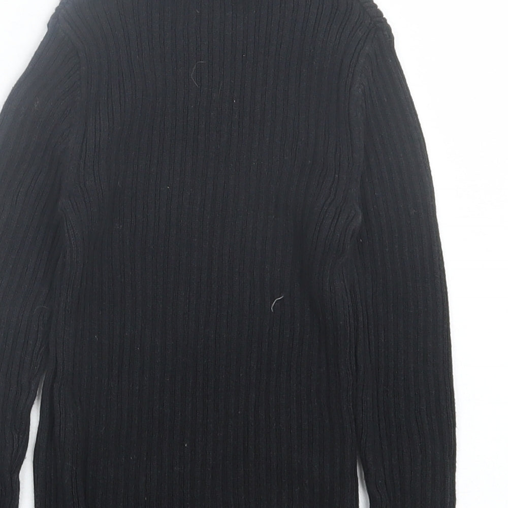 George Girls Black Roll Neck Cotton Pullover Jumper Size 5 Years Pullover