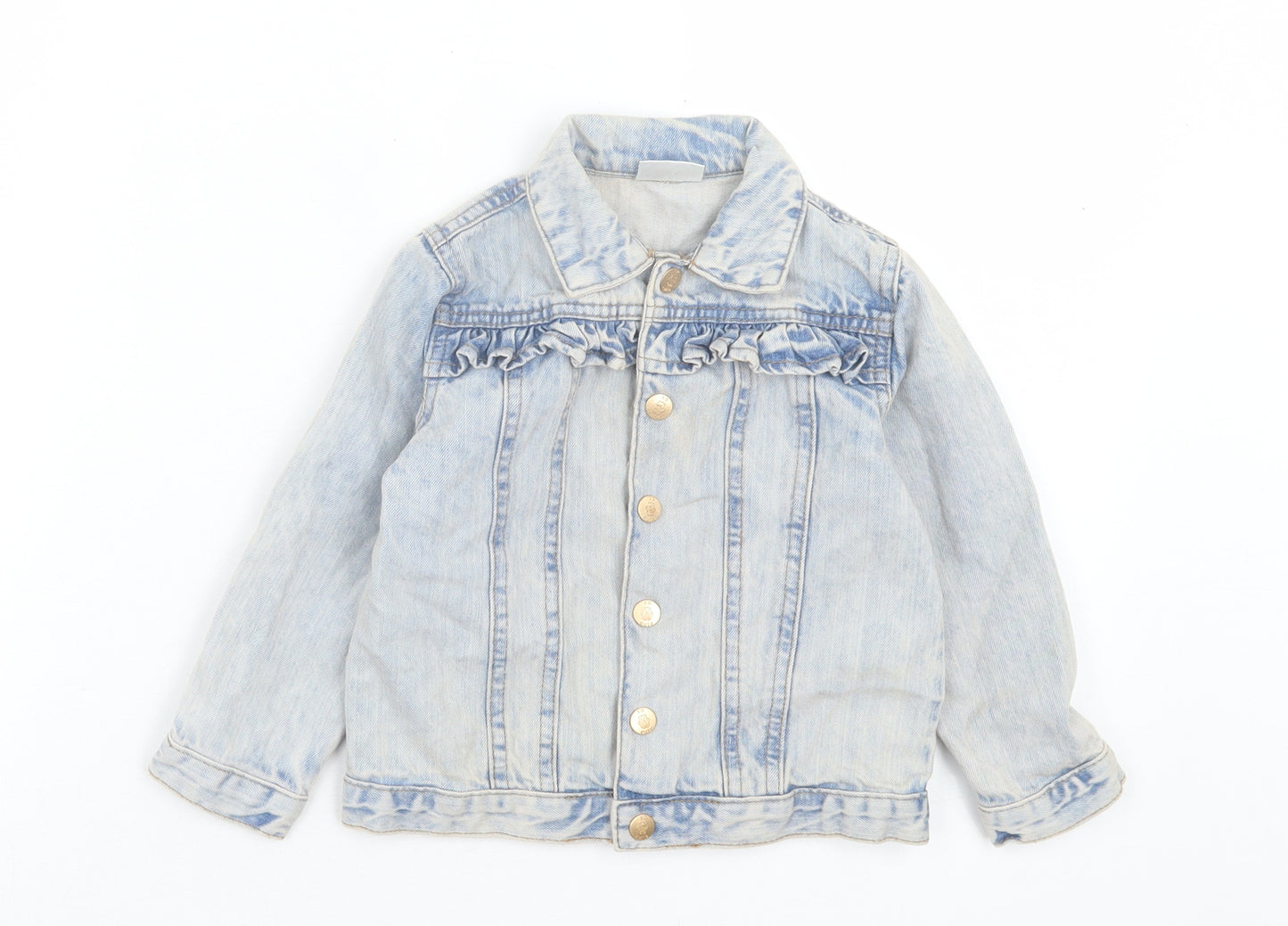 So Cute Girls Blue Basic Jacket Jacket Size 2-3 Years Button