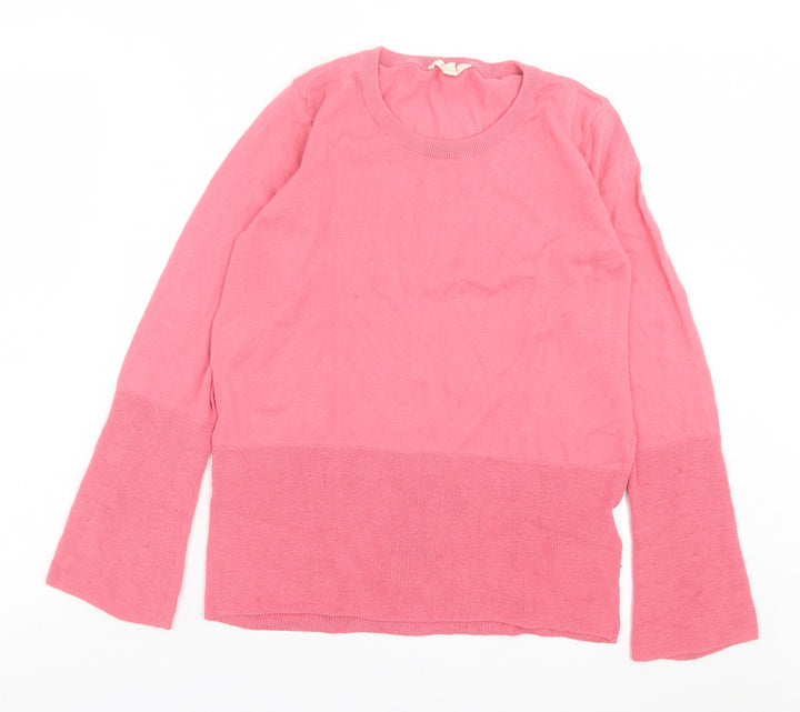 Esprit Womens Pink Cowl Neck Cotton Pullover Jumper Size S