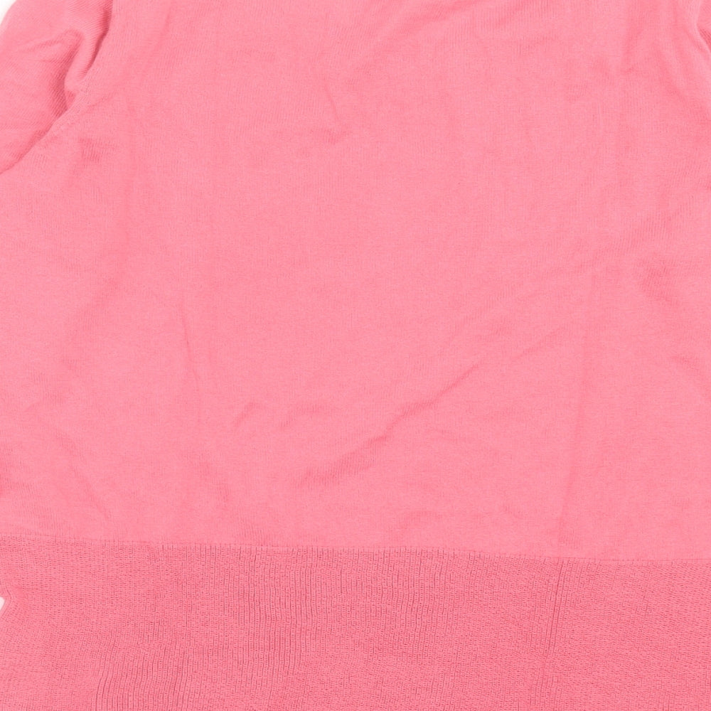 Esprit Womens Pink Cowl Neck Cotton Pullover Jumper Size S