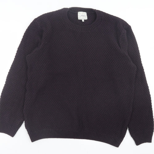 Topman Mens Purple Crew Neck Acrylic Pullover Jumper Size L