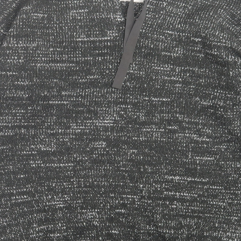 NEXT Womens Black Crew Neck Acrylic Pullover Jumper Size 16