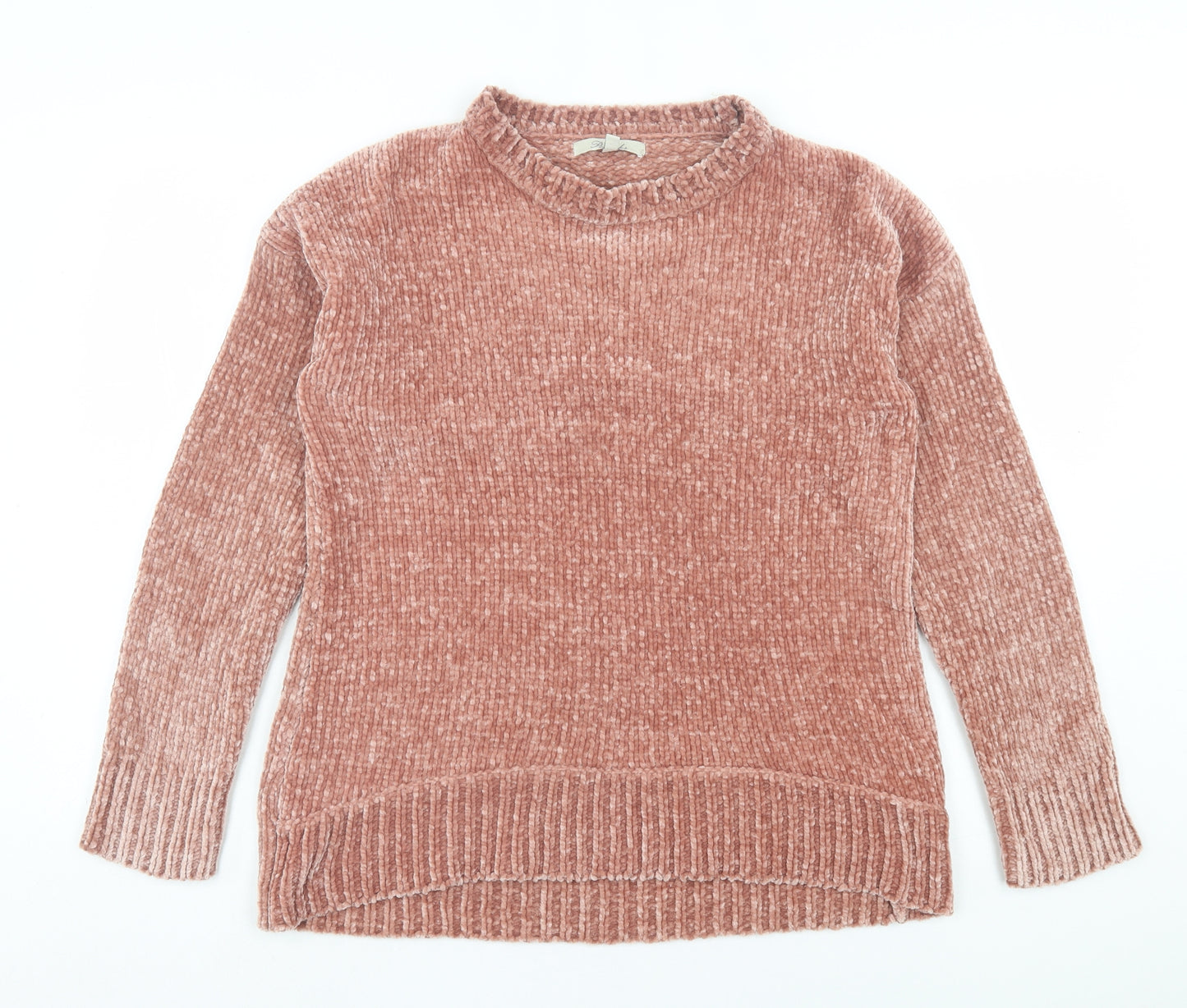 Peacocks Womens Pink Crew Neck Polyester Pullover Jumper Size M