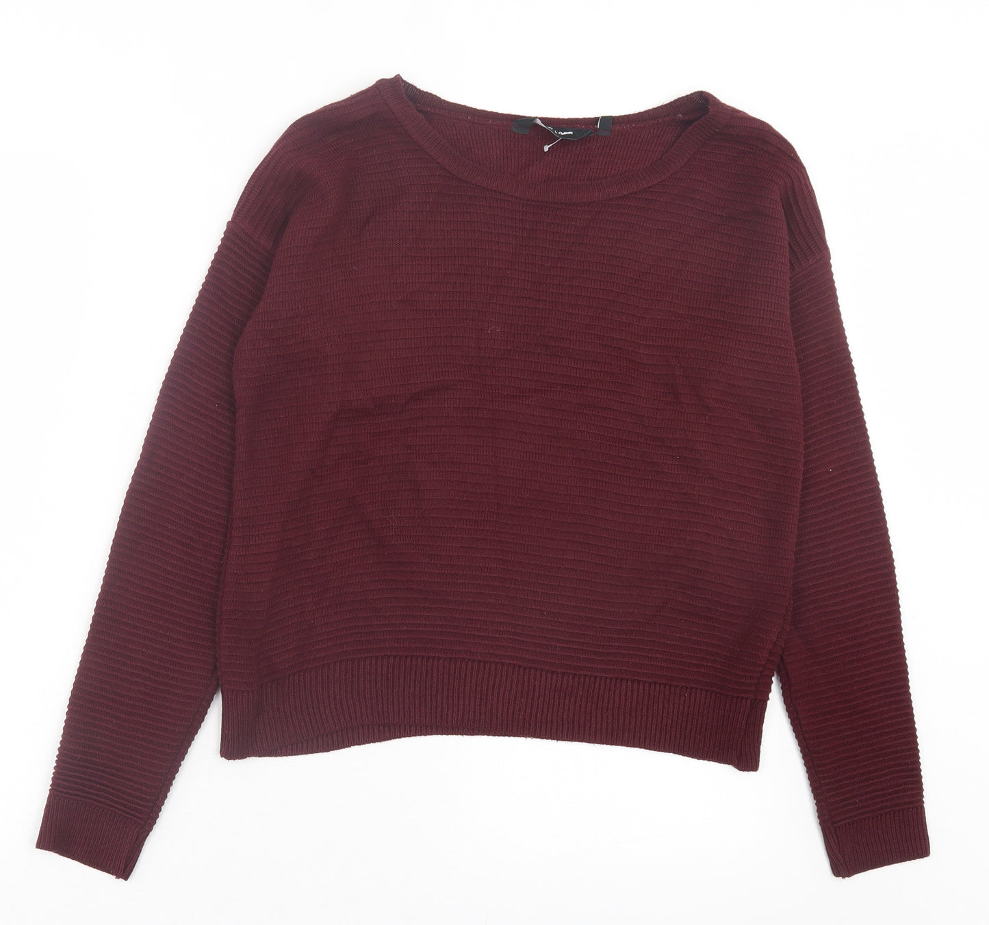 New Look Womens Purple Crew Neck Acrylic Pullover Jumper Size 8