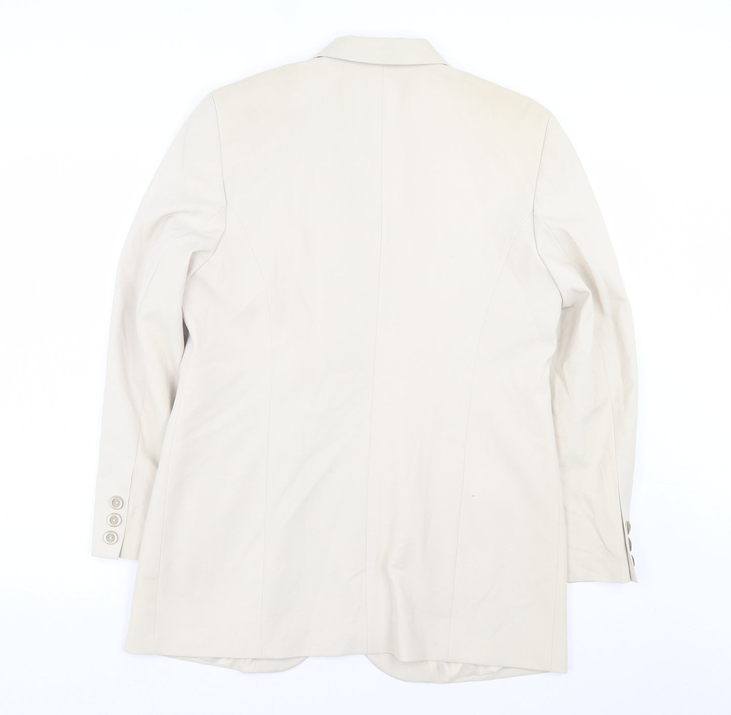 Preworn Womens Beige Jacket Blazer Size 16 Button