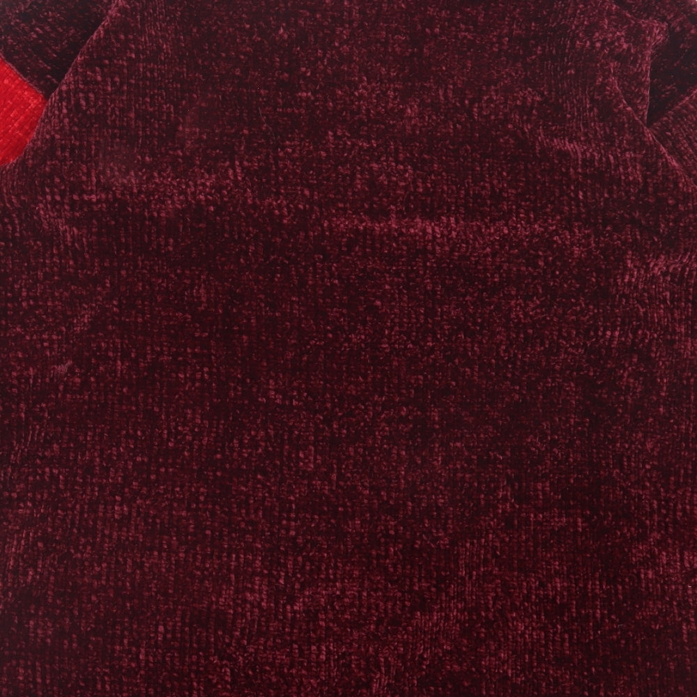 George Womens Red Crew Neck Polyester Pullover Jumper Size L