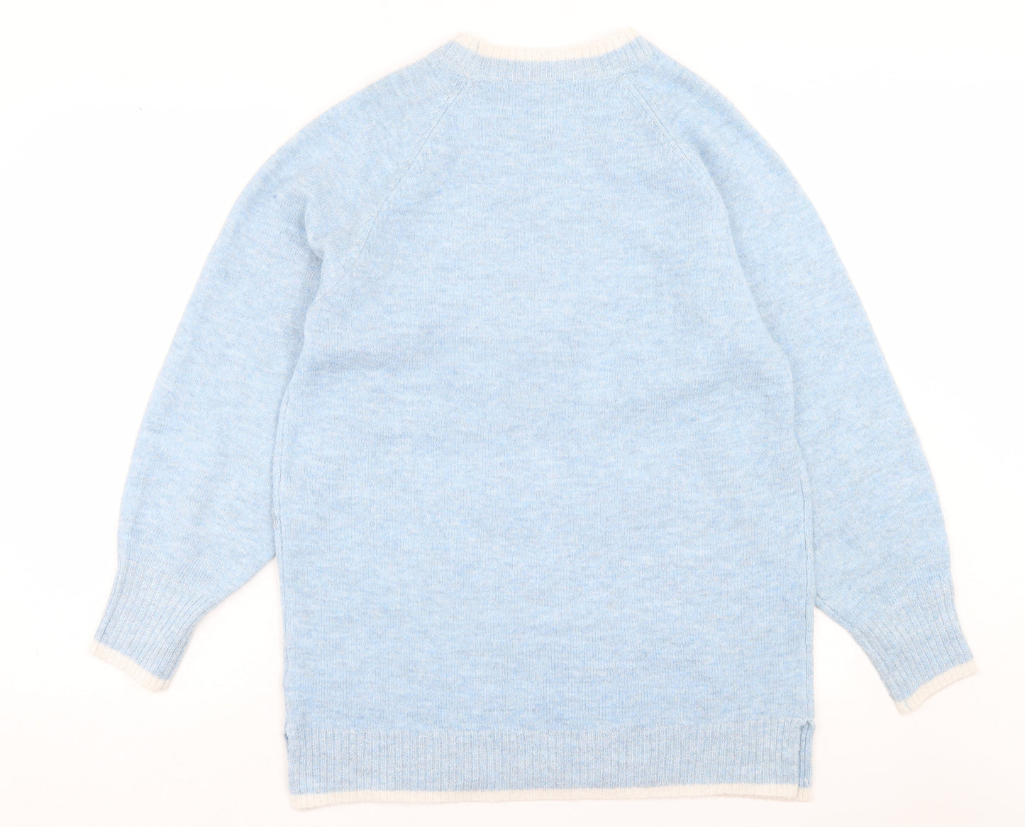 NEXT Womens Blue Crew Neck Polyester Pullover Jumper Size M - Christmas