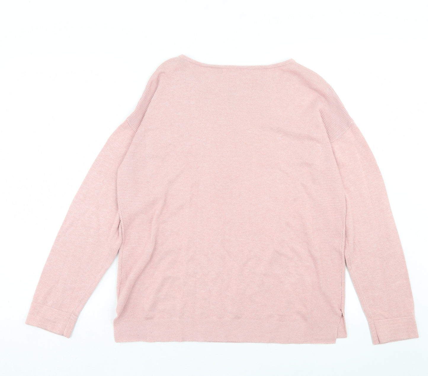 White Stuff Womens Pink Crew Neck Cotton Pullover Jumper Size 12