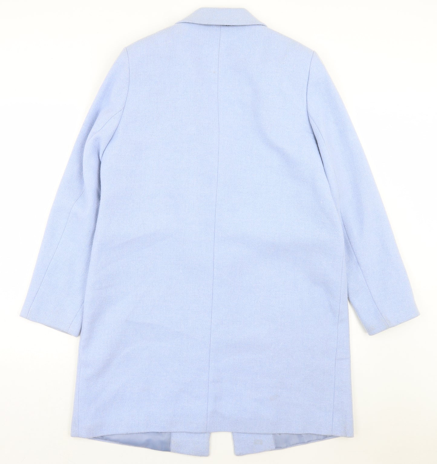 Marks and Spencer Womens Blue Overcoat Coat Size 14 Button