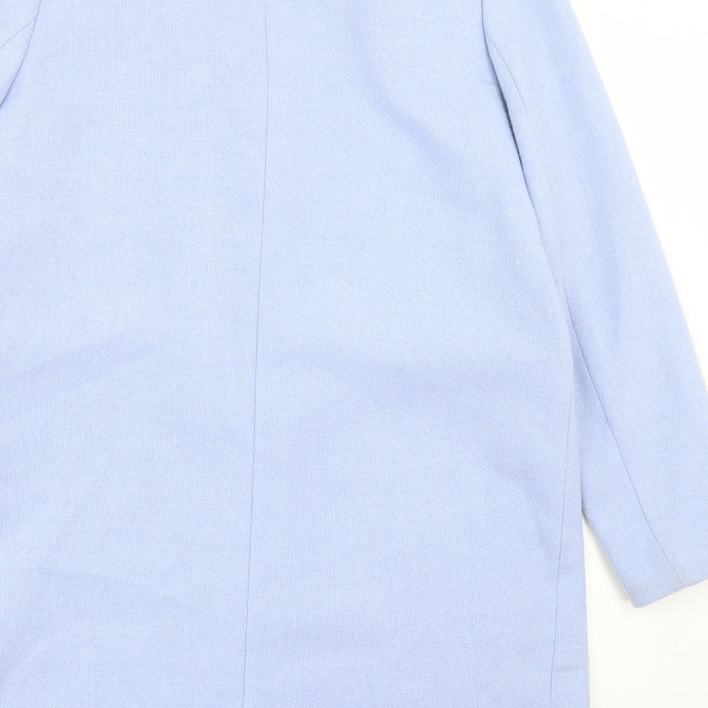 Marks and Spencer Womens Blue Overcoat Coat Size 14 Button