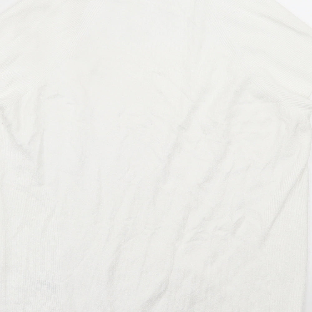 Marks and Spencer Womens White Viscose Basic T-Shirt Size 14 Square Neck
