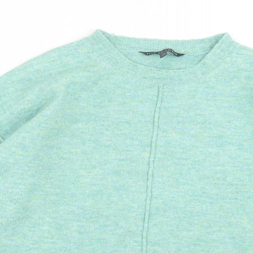bonmarch Womens Green Crew Neck Acrylic Pullover Jumper Size 14