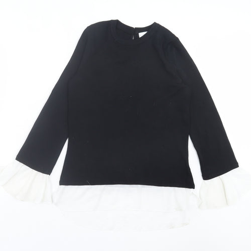 Linea Womens Black Crew Neck Viscose Pullover Jumper Size 10