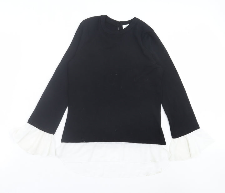 Linea Womens Black Crew Neck Viscose Pullover Jumper Size 10