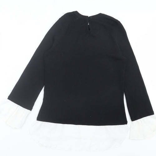 Linea Womens Black Crew Neck Viscose Pullover Jumper Size 10