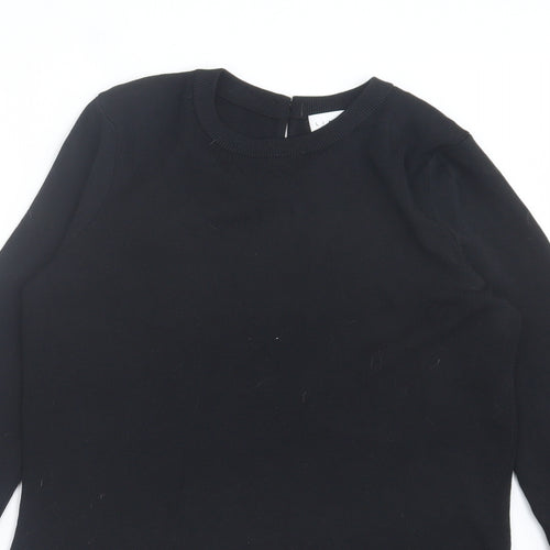 Linea Womens Black Crew Neck Viscose Pullover Jumper Size 10