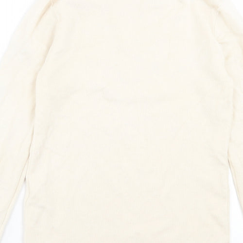 Urban Revivo Womens Ivory Crew Neck Acrylic Pullover Jumper Size 16