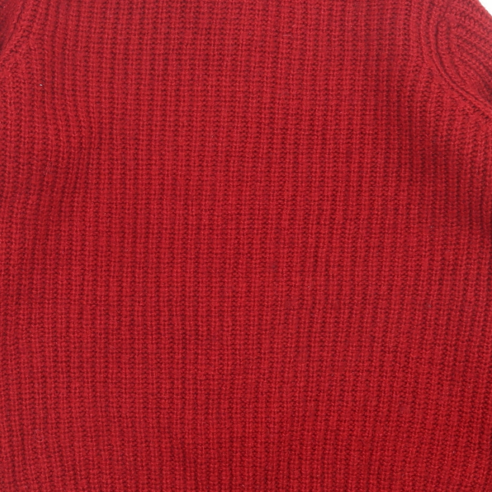 NEXT Womens Red Collared Acrylic Pullover Jumper Size 14