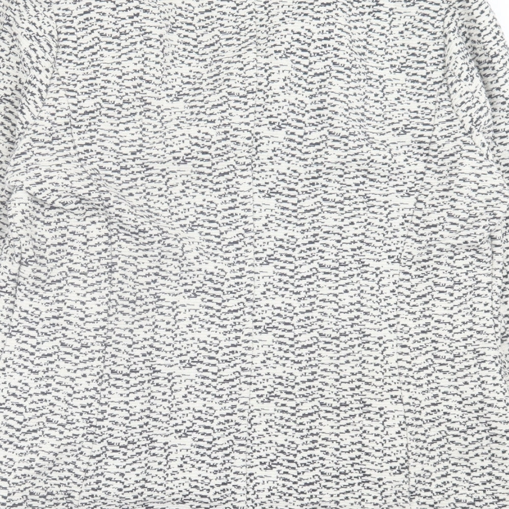 NEXT Womens Grey Geometric Jacket Size 14 Zip