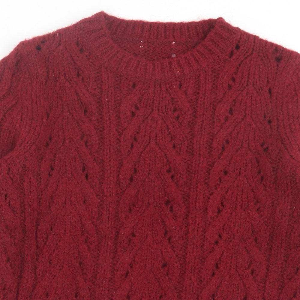 Matalan Womens Red Crew Neck Polyester Pullover Jumper Size S